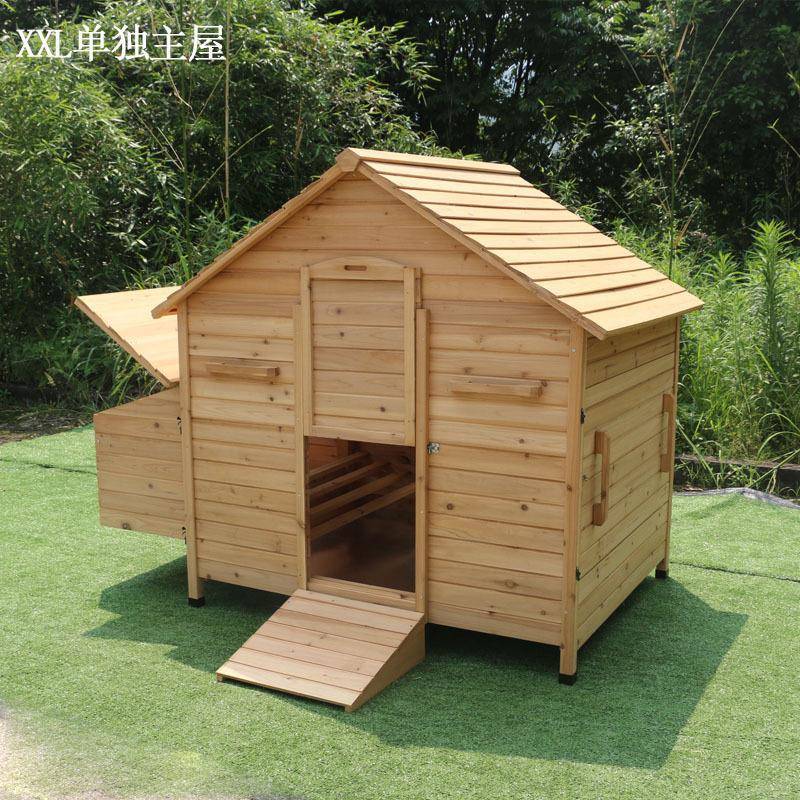 农场下蛋鸡笼鸡窝木制鸡舍鸭笼大型鸡棚别墅鸡笼子家用大码养殖笼