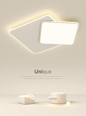 客厅吸顶灯简约现代灯极简北欧主卧室灯方形餐厅书房房间led灯具