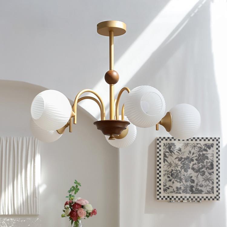 中古vintage卧室吊灯奶油风法式复古温馨浪漫设计师客厅造型灯具