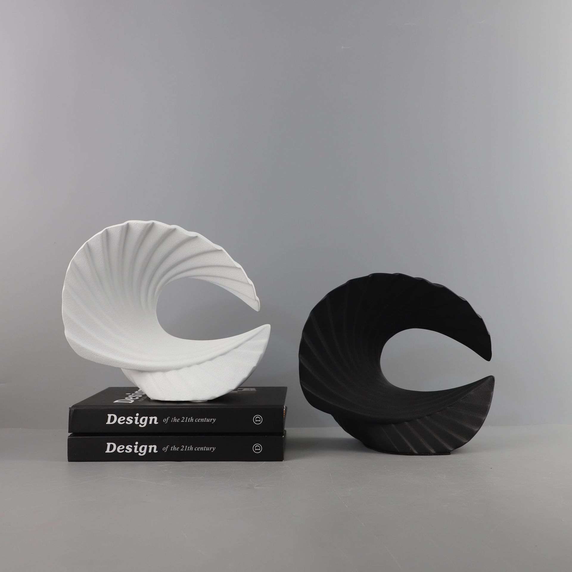 北欧海浪扇子工艺品树脂摆设客厅电视柜样板房展示柜摆件饰品手工