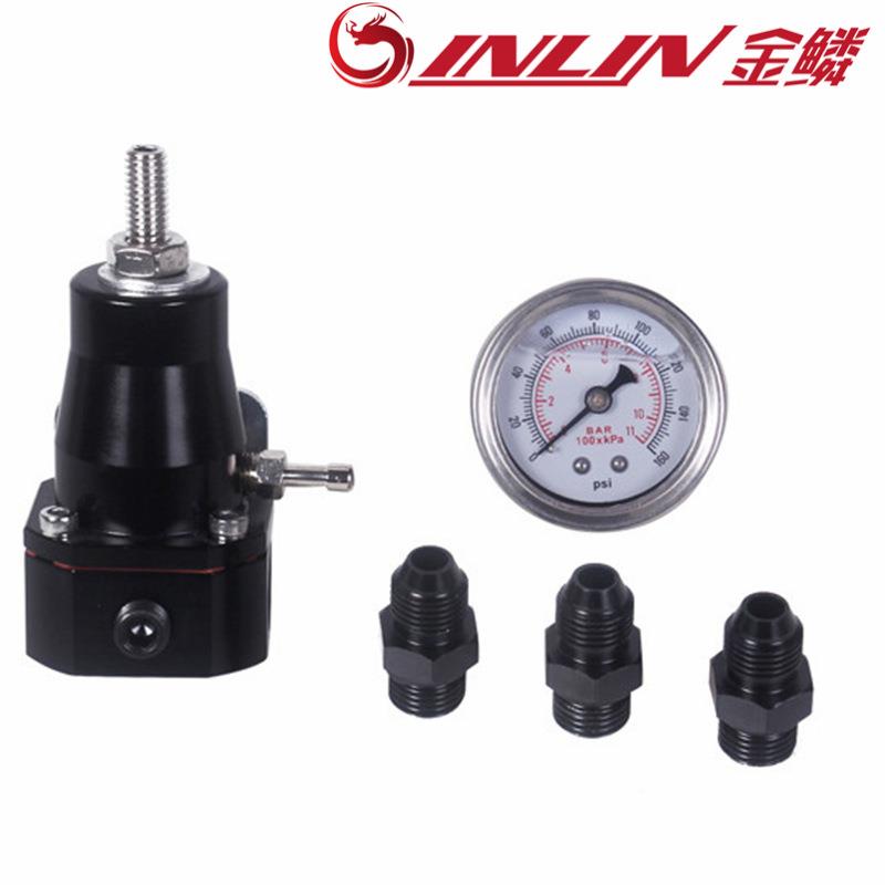 改装件汽配燃油压力调节器调压30-70带油表到AN6接头转换