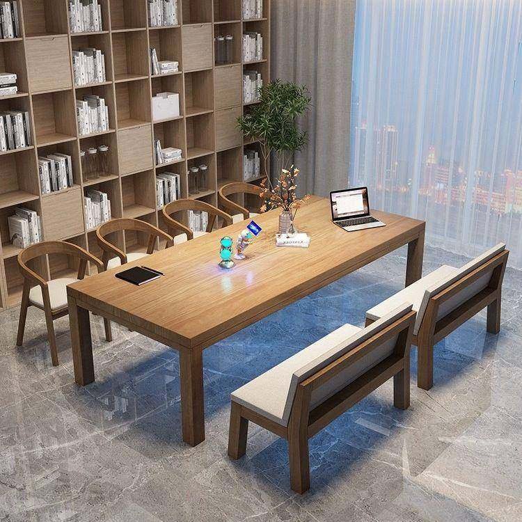 简约全实木办公桌公司长条会客桌家用双人电脑桌大板工作台大书桌,基础建材,脚轮/万向轮,淘宝优惠券,粉丝福利购,淘宝优惠卷