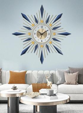 欧式钟表客厅轻奢装饰挂钟北欧铁艺时钟玄关墙壁挂表艺术壁挂钟