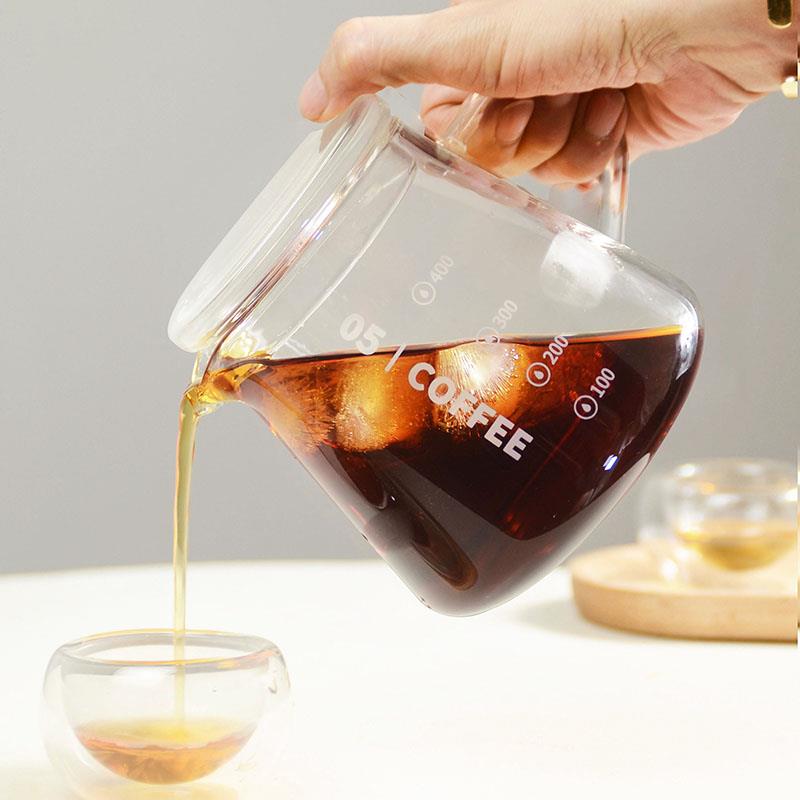手冲咖啡分享壶耐热玻璃滴漏式耳挂冲泡公杯牛奶壶刻度咖啡壶加厚