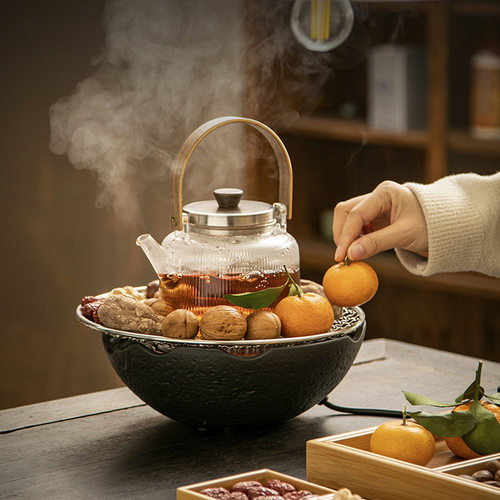 古寂电陶炉家用围炉煮茶室内网红全套煮茶套装玻璃茶壶专用煮茶器