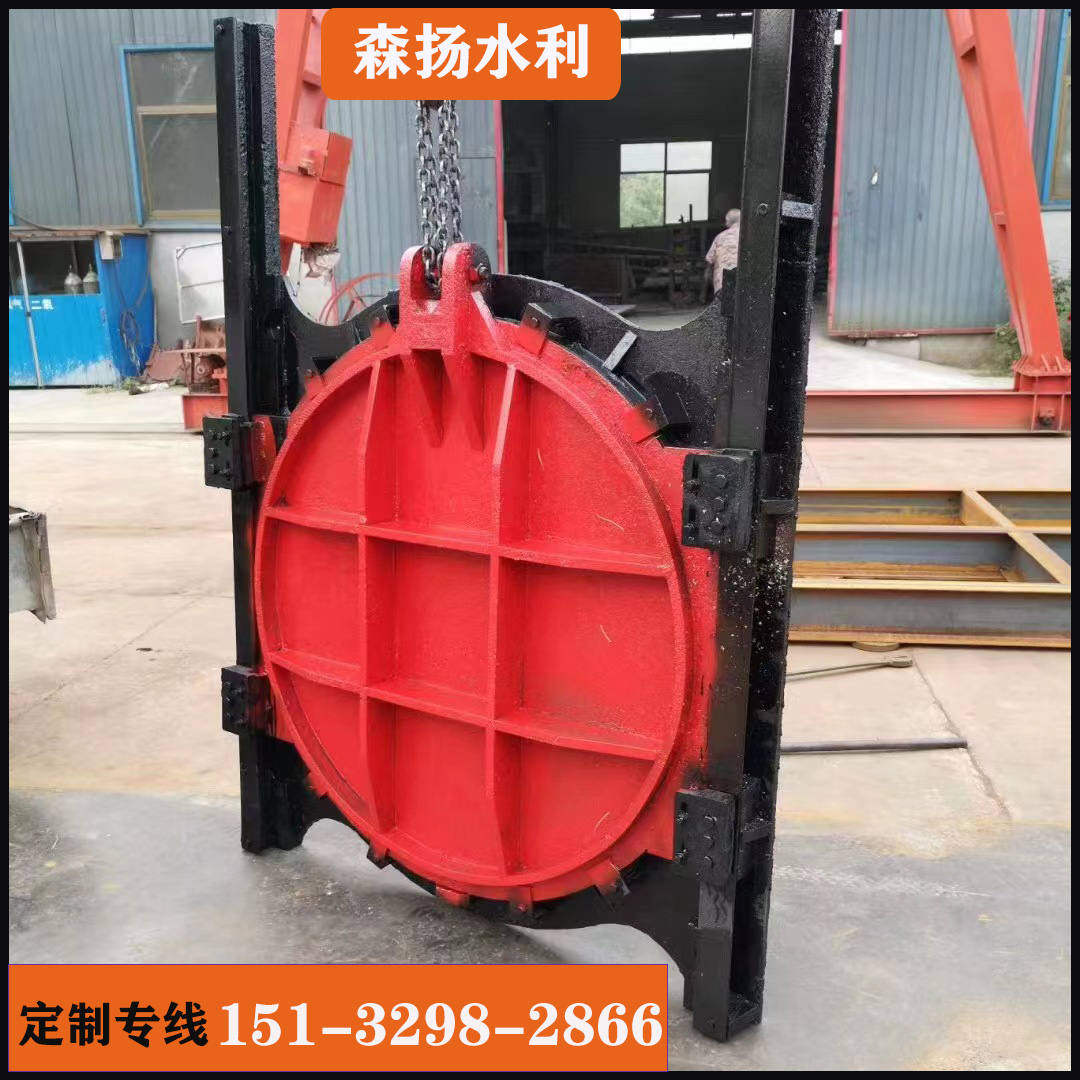 附壁式铸铁镶铜圆闸门污水厂渠道水利方闸门机闸一体矩型铸铁闸门