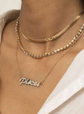 Jewelry simple retro flat snake claw chain multi-layer neckl