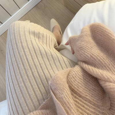 针织吊带连衣裙女春秋新款内搭毛衣背心裙中长款修身包臀打底裙子