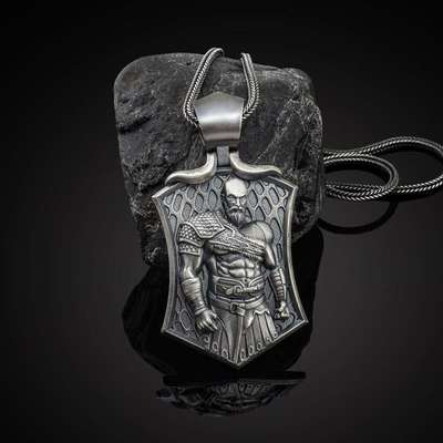 Nordic Viking Ares Pendant Mens Punk Titanium Steel Necklac