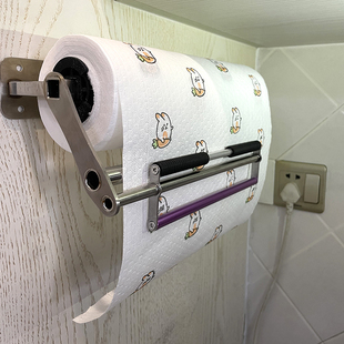 【单手撕】卷筒卫生纸器厨房纸巾架免打孔整体橱柜防滑卷筒卫生纸