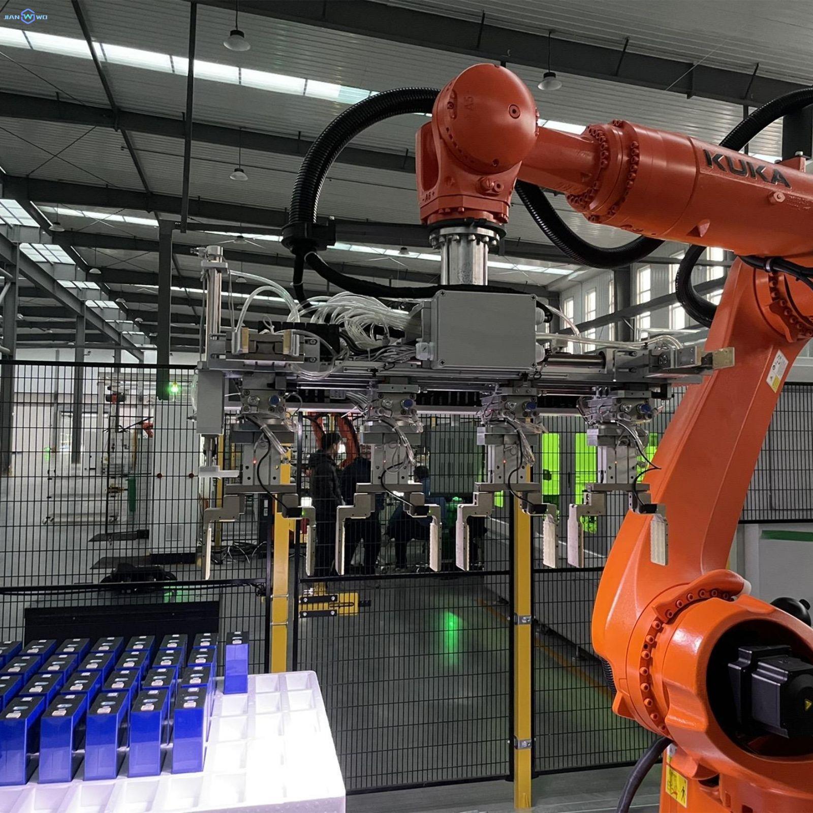 锂电池生产打包输送线 自动装箱后流入自动折盖封箱机并缠绕打包