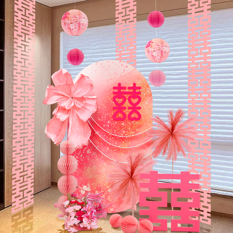 结婚布置高级感kt板订婚宴场景