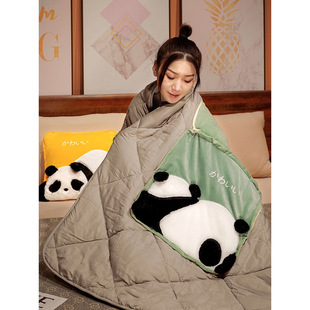 熊猫抱枕被子两用办公室午睡枕头毯子二合一汽车靠枕女生睡觉神器