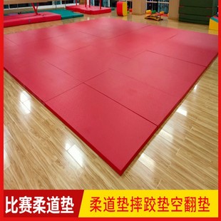 摔跤垫柔道垫子防滑压缩海绵榻榻米橡胶底格斗散打运垫出口专用