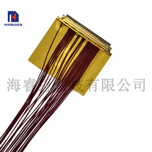 同轴线20454 30P转20523 50P 36# 双头贴高温胶布中间束扎1段15MM