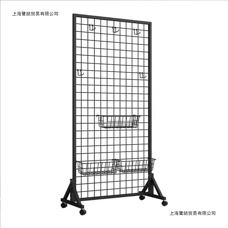 网格展示架移动式货架铁丝网格架幼儿园作品展示架落地饰品置物架