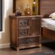 美式 斗柜复古实木收纳柜卧室床头柜子抽屉多功能客厅储物边柜带门
