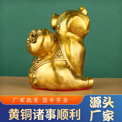 家居铜猪摆件猪事顺利装饰品诸事顺利办公室客厅桌面吉祥猪摆件