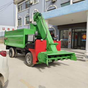 四轮5立方前置牛场扫粪车电启动柴油粪污收集车可自动翻卸除粪车