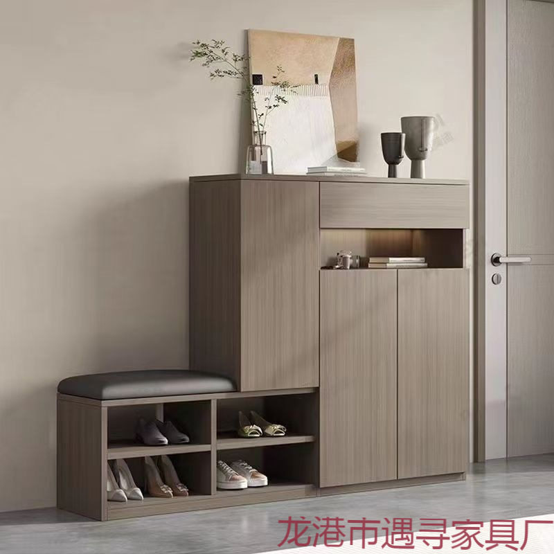 实木鞋柜家用门口大容量入户一体玄关坐凳简易鞋架换鞋收纳
