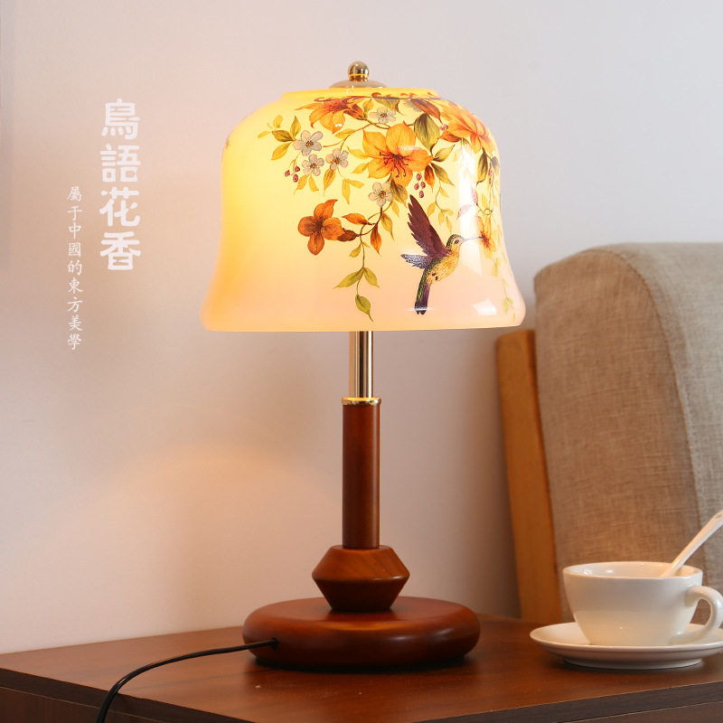床头灯台灯小夜灯中式创意卧室台灯宋代高级装饰台灯结婚礼物台灯