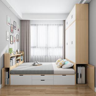 小户型榻榻米床衣柜组合储物衣柜床多功能床柜一体踏踏米床
