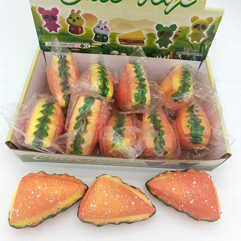 新款食物三明治面包面粉捏捏乐TPR软胶减压整蛊解压玩具