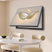 简约大气电表箱装 饰画轻奢羽毛配电箱挂画遮挡电闸开关免打孔壁画