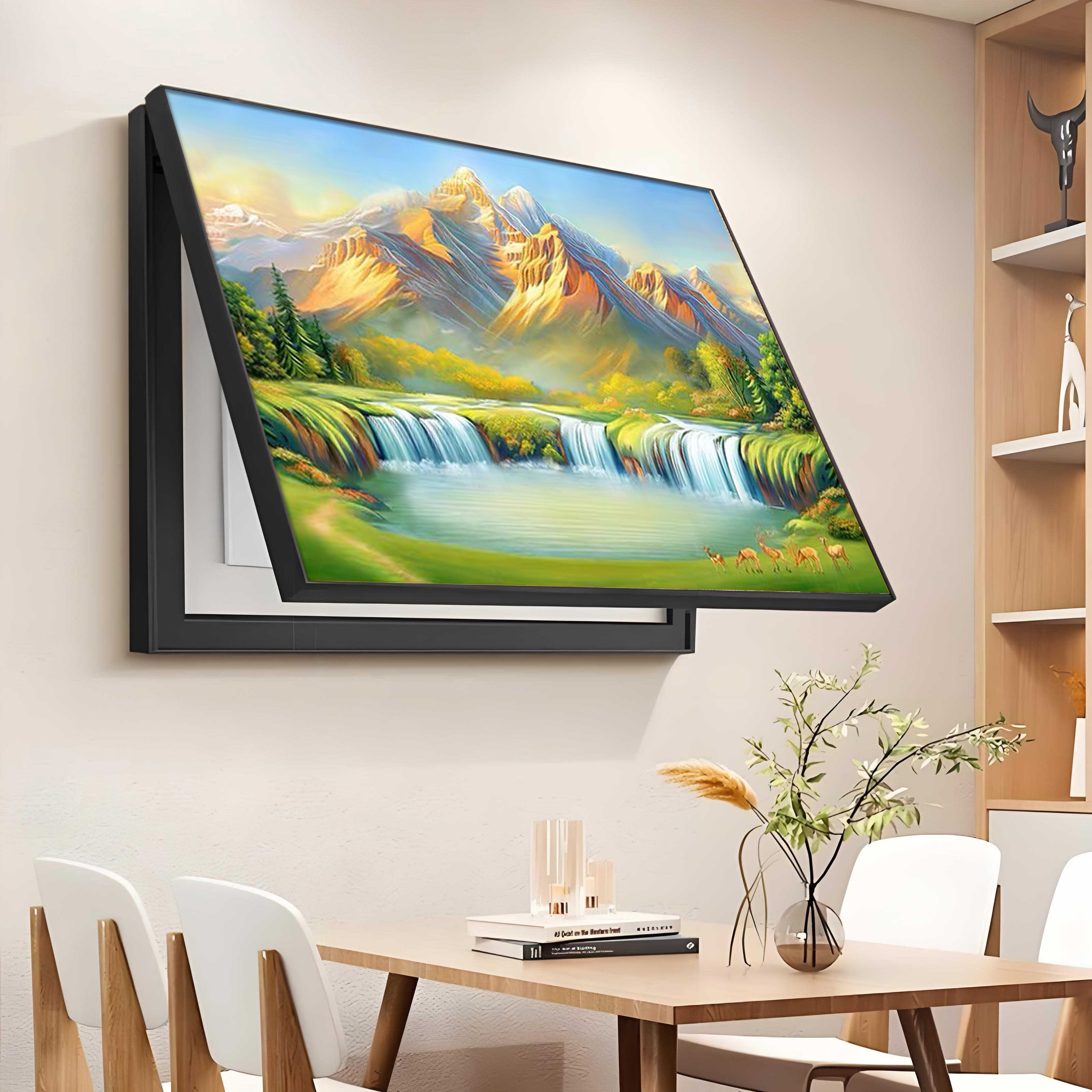 聚宝盆电表箱装饰画轻奢山水风景画多媒体盒弱电箱免打孔遮挡挂画,家居饰品,现代装饰画,淘宝优惠券,粉丝福利购,淘宝优惠卷