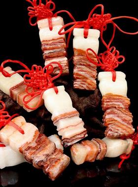 广西天然猪肉石天然五花肉石奇石猪脚猪蹄车饰挂件装饰品水晶把玩