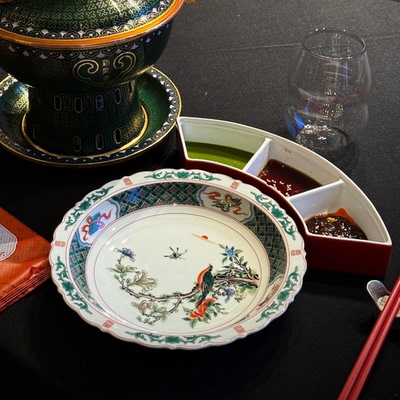 新中式仿古陶瓷花鸟盘子高档会所特色冷菜盘创意点心盘意境菜餐具