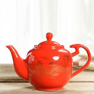 家用陶瓷茶壶带过滤大号泡茶单壶结婚婚庆新人敬茶壶办公室凉水