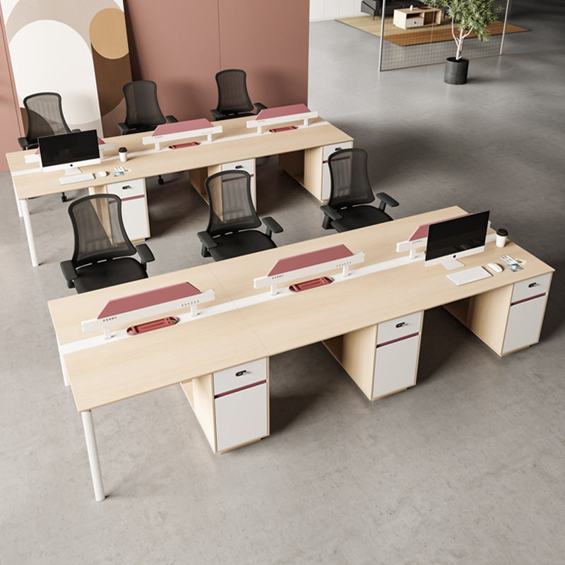 职员办公桌椅组合简约现代员工位两四4人位卡座办公室创意电脑桌