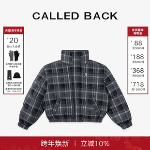新款 羽绒服女2025冬季 立领加厚保暖外套 Back复古格纹短款 Called