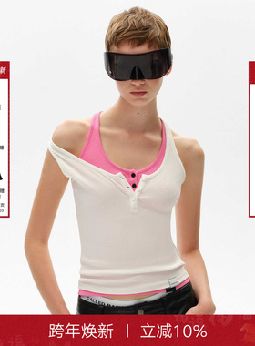 【程潇同款】CalledBack吊带背心女2025新款针织修身打底无袖上衣