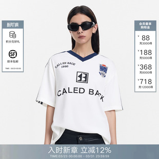 Called 球衣风t恤女2026春夏宽松休闲百搭字母印花上衣 Back美式