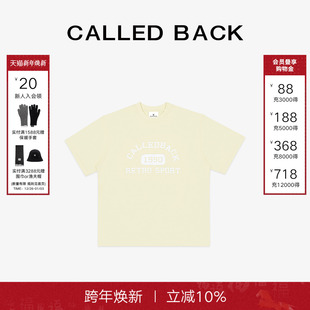 宽松短款 Called 新款 T恤女2025夏季 百搭宽松黄色圆领上衣 Back短袖