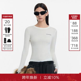 刺绣logo纯色修身 Called 新款 女2025秋季 内搭打底上衣 Back针织衫