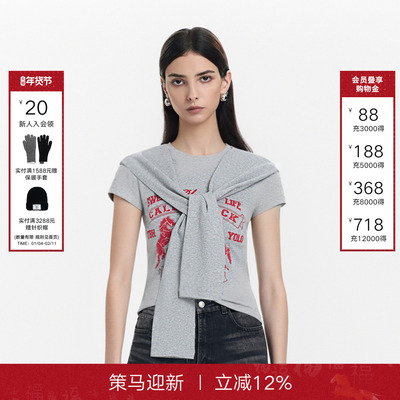 CalledBack美式休闲风短袖T恤女