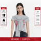 Called 上衣 灰色印花修身 Back披肩绑带短袖 T恤女2026年春夏新款
