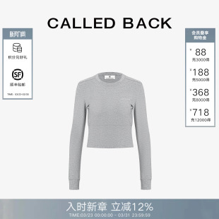 修身 圆领卫衣女休闲长袖 上衣 BACK官方直营2026春夏短款 CALLED