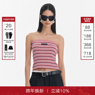 辣妹条纹裹胸无袖 Called 新款 抹胸背心女2025秋季 上衣 Back一片式