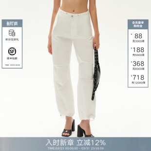 女高腰可调节束脚抽绳宽松阔腿裤 CALLED 休闲裤 新款 BACK2026春季