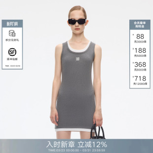 无袖 休闲撞色假两件修身 背心连衣裙女 Back2025新款 Called