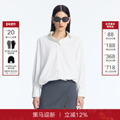 CALLED 上衣 宽松休闲长袖 BACK官方直营不规则下摆白衬衫 女秋季
