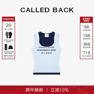 百搭显瘦印花字母假两件上衣 新款 Called Back吊带背心女2025夏季