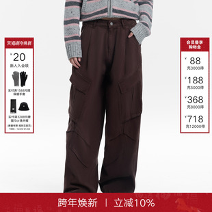 BACK秋季 女宽松裁剪机能风休闲裤 新款 裤 立体口袋设计工装 CALLED