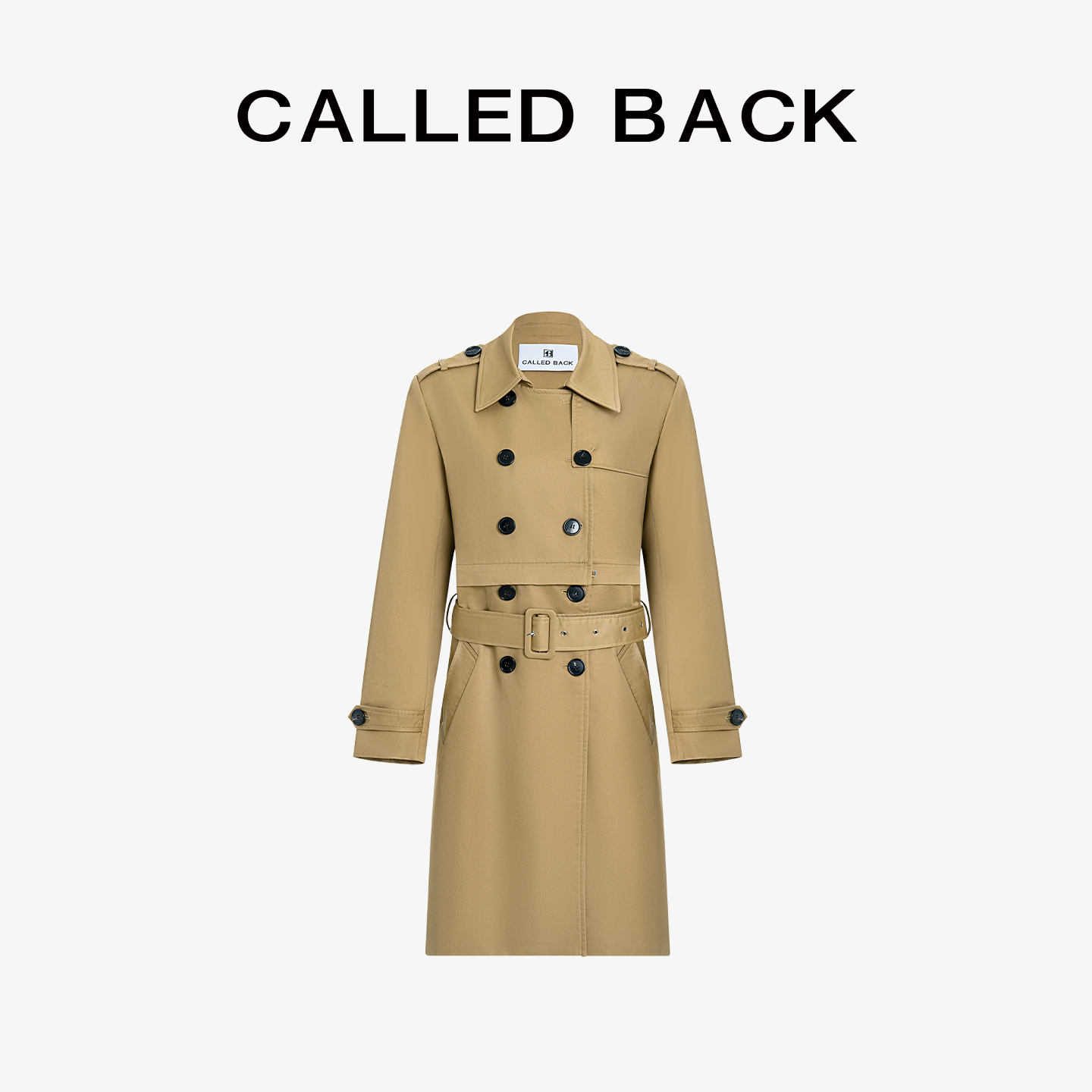 CalledBack双排扣中长款风衣女