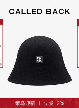 CALLED BACK官方直营秋季新款渔夫帽女休闲简约经典黑色毛呢帽子