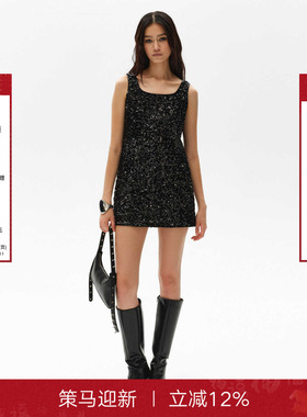 CalledBack吊带连衣裙女2025秋季新款高级感亮片设计感无袖短裙